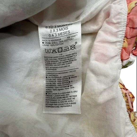 Janie & Jack Mimosa Baby Floral Ruffle Romper 0-3M Easter Bubble Forever Sun '23 - Picture 8 of 9